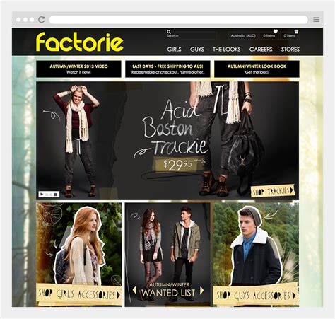 factorie clothing website.